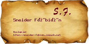 Sneider Fábián névjegykártya